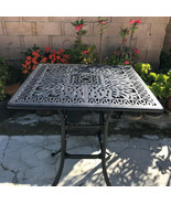 Outdoor bar square table 36&quot; Elisabeth patio pool side cast aluminum fur... - £340.55 GBP