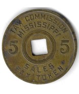 Vintage 1936-1941 Mississippi Tax Commission 5 Mill Cent Brass Sales Tax... - £10.07 GBP