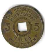 Vintage 1936-1941 Mississippi Tax Commission 5 Mill Cent Brass Sales Tax... - $239.71 MXN