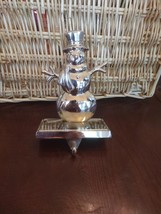 December Home Christmas / Holiday Silver Snowman Stocking Holder-NEW-SHI... - $58.81