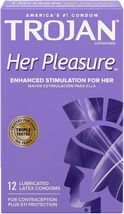 Trojan Her Please Enhanced Stimulation For Her 12 Lubricated Latex Condoms - $13.25