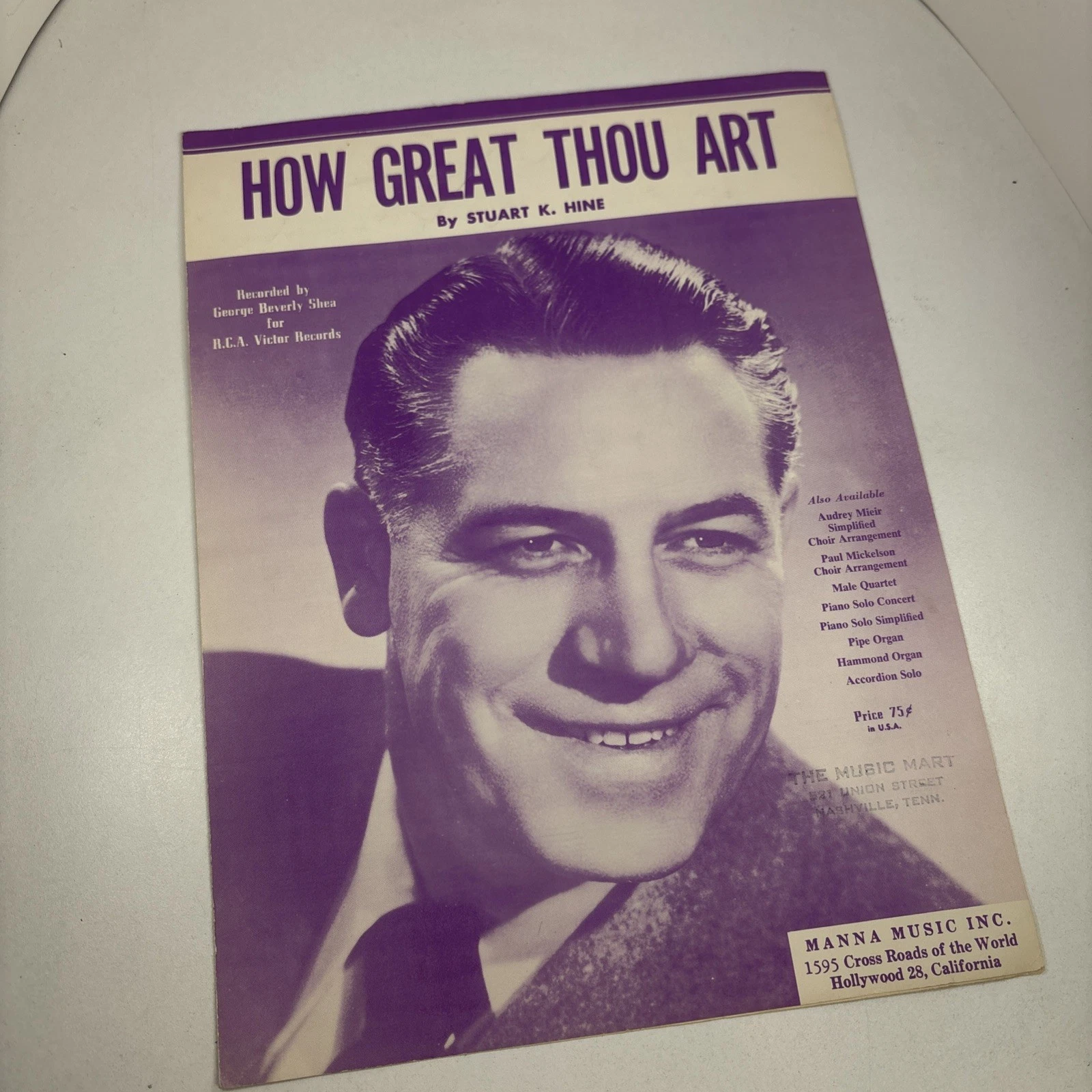 How Great Thou Art (sheet music) - $6.00