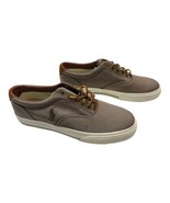 Polo Ralph Lauren Sneakers 7 Vaughn Dark Khaki Herringbone Leather Trim ... - $1,096.06 MXN