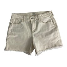 Old Navy Womens Shorts Adult Size 12 Ivory Denim Raw Hem Pockets Norm core - $25.04