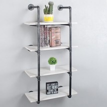 24inch Industrial Pipe Bookshelf Wall Mounted,4 Tier Rustic Floating She... - $47.50