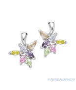 .925 Sterling Silver Multi-Color Cubic Zirconia CZ Crystal Cluster Drop ... - €24,48 EUR
