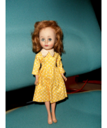 1958 American Chacter Vinyl 10&quot; Toni Doll Sleep Eyes in Vintage Yellow D... - £38.88 GBP