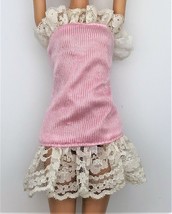Mattel Barbie 1990 Vintage Springtime Fashion Light Pink Dress With White Lace - $6.00