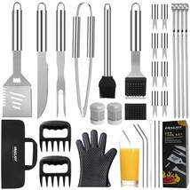 30Pcs Bbq Grill Tools Set With Meat Claws - Extra Thick Steel Spatula, Fork&amp; Ton - £43.52 GBP