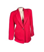 Harve Bernard Womens Red Blazer Jacket Wool Blend Size 8 - $600.13 MXN