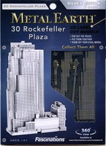 Metal Earth 30 Rockefeller Plaza 3D Puzzle Micro Model Museum Quality Re... - $12.86