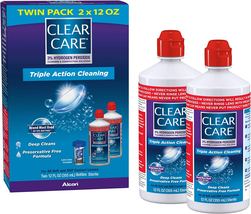 Clear Care Cleaning &amp; Disinfecting Solution with Lens Case, Twin Pack,12 Fl Oz ( - £19.02 GBP