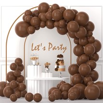 100Pcs Brown Balloons Different Sizes 18 12 10 5 Inches,Matte Coffee Brown Latex - £14.08 GBP