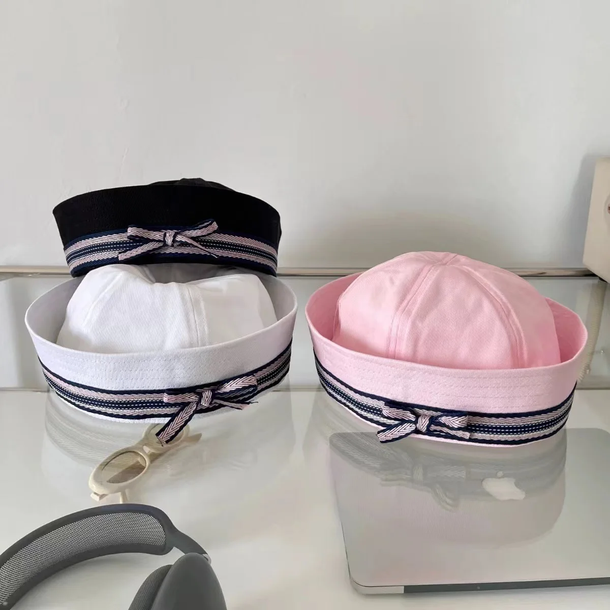  version ins bow embroidery jk beret women s spring and summer solid color flipped brim thumb200