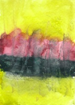 AUTUMN Original Abstract Watercolor Painting Art ACEO PSC 7 Year Old Artist Mila - £7.96 GBP