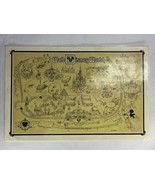 Vintage Disney World Map &amp; Cinderella’s Castle Vinyl Placemat Restaurant - $361.56 MXN