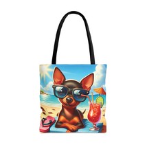 Tote Bag, Dog on Beach, Miniature Pincher, Tote bag, 3 Sizes Available, awd-1225 - £22.37 GBP+