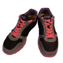 Zumba Z-Kickz Dance Sneakers Women’s Black Grey Purple Sole Neon Pink La... - £15.62 GBP