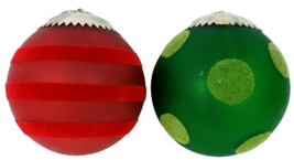 Kirkland Frosted Glass Balls Red and Green 3.5&quot; Set of 2 - $8.14