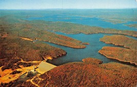 Blakely Mountain DAM-LAKE Quachita ARKANSAS~1961 Aerial View Postcard - £4.48 GBP