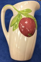 Vintage Handmade Ceramic Fruit Pitcher Apples Pears Initialed By J.B.D. 1969 - $12.99