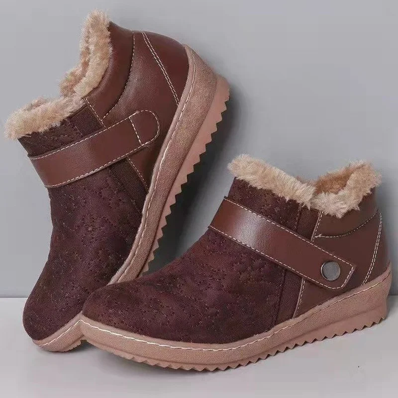 2024 New Winter Women Ankle Boots Warm Plush Woman Vulcanized Shoes PU Wal Sneak - £163.62 GBP