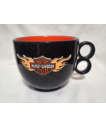 Large HARLEY-DAVIDSON Mug w/Raised Metal Shield &amp; Flame Wings 2 Finger h... - €11,91 EUR