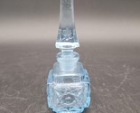 Vintage Art Deco Square Light Blue Glass Perfume Bottle Japan - £13.62 GBP