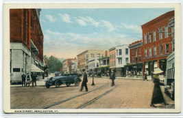 Main Street Car Bennington Vermont 1920c postcard - £5.44 GBP