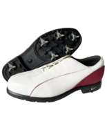 Nike Verdana Last White/Red Leather Lace Up Golf Shoes Soft Spikes - Wom... - €36,41 EUR