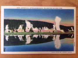 Vintage White Border Haynes Geyser Hill Upper Basin Yellowstone National... - $39.99