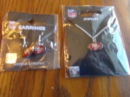 SF 49er's NFL FOOTBALL Matching Set of NECKLACE &amp; EARRINGS by Aminco $24... - $15.10
