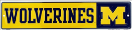 Michigan Wolverines Licensed Embossed 18&quot; x 4&quot; Sign NEW! - £9.37 GBP