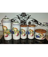 VTG Italian Pottery Ceramic Jar Canister 5pc Set Biscotti-Pasta-Spaghett... - $2,822.32 MXN