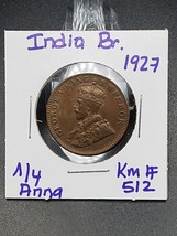 Coin  British India   1/4 Anna 1927  Bronze  KM#512 ~ King George V - £9.35 GBP