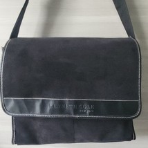 Kenneth Cole New York Messenger Shoulder Bag Black Faux Suede Adjustable... - $35.00