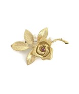 Vintage 1950&#39;s 1960&#39;s Pearl Ruby Flower Rose Brooch Pin 14K Yellow Gold ... - £1,192.27 GBP