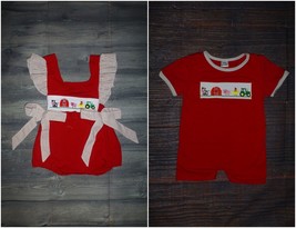 NEW Boutique Baby Girls Farm Animals Short Sleeve Ruffle Romper Jumpsuit - £8.74 GBP