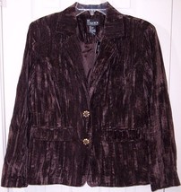 NEW NY Collection Chocolate Brown Crushed Fabric Lined Blazer, Medium, $72 - £13.31 GBP