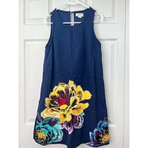 New Anthropologie MAEVE Posie Shift Dress $168 SMALL Navy Floral Embroid... - $74.80