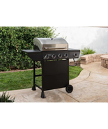 4-Burner Propane Gas Grill in Black with Side Burner and Stainless Steel... - $12,217.83 MXN