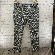 Maurices Pants Womens Sz L Black White Print Skinny  - £19.34 GBP