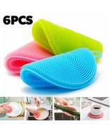 6Pcs Kitchen Cleaning Brush Silicone Dishwashing Brush Fruit Vegetable C... - $16.09 CAD