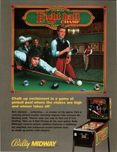 Eight Ball Champ Pinball Machine Flyer Original 1985 Textured Vintage Po... - £19.09 GBP