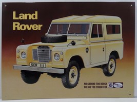 Land Rover Yellow No Ground Too Tough Car Embossed Metal Sign - £31.56 GBP