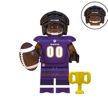 Football Player Ravens NFL Super Bowl Rugby Players Minifigures Bricks Toys - $3.49