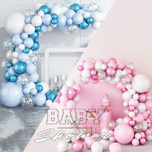 Balloon Arch Kit Silver Confetti For Birthday Party Decor Blue/Pink - £11.85 GBP