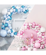 Balloon Arch Kit Silver Confetti For Birthday Party Decor Blue/Pink - £11.95 GBP
