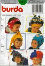 Assorted Child&#39;s Hats &amp; Caps Burda Pattern 3956 Uncut - $12.00