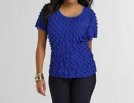 Women&#39;s Church Work Cruise party Eyelash ruffle knit Top shirt tunic plu... - $34.64